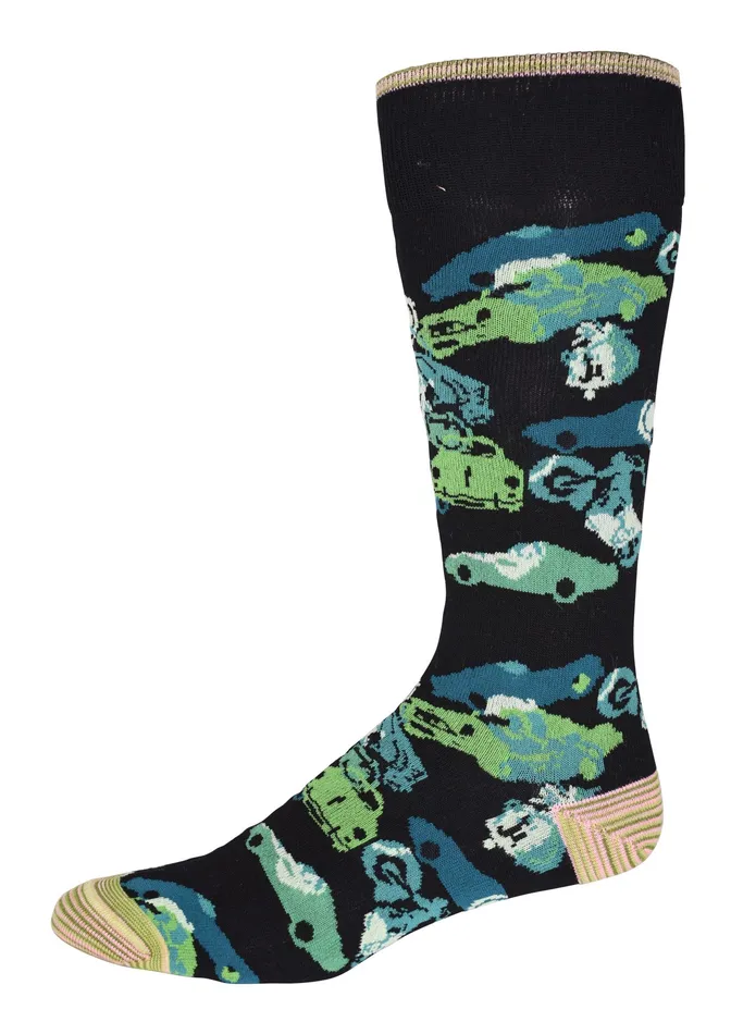 Robert Graham Socks Men JUNK YARD KNIT SOCKS Black