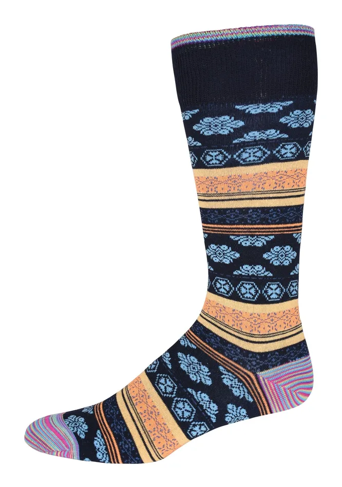 Robert Graham Socks Men TAINO SOCKS Navy