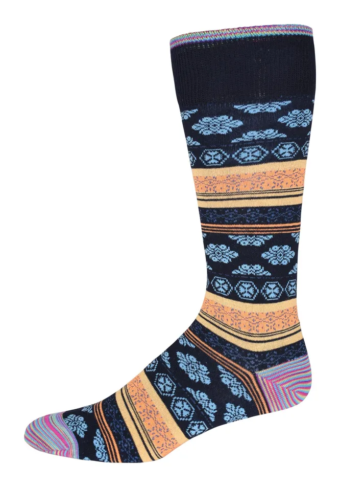 Robert Graham Socks Men TAINO SOCKS Navy