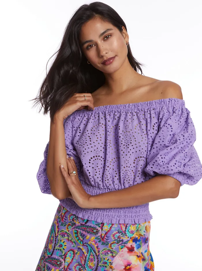 Robert Graham Tops Women ESME BLOUSE Lilac