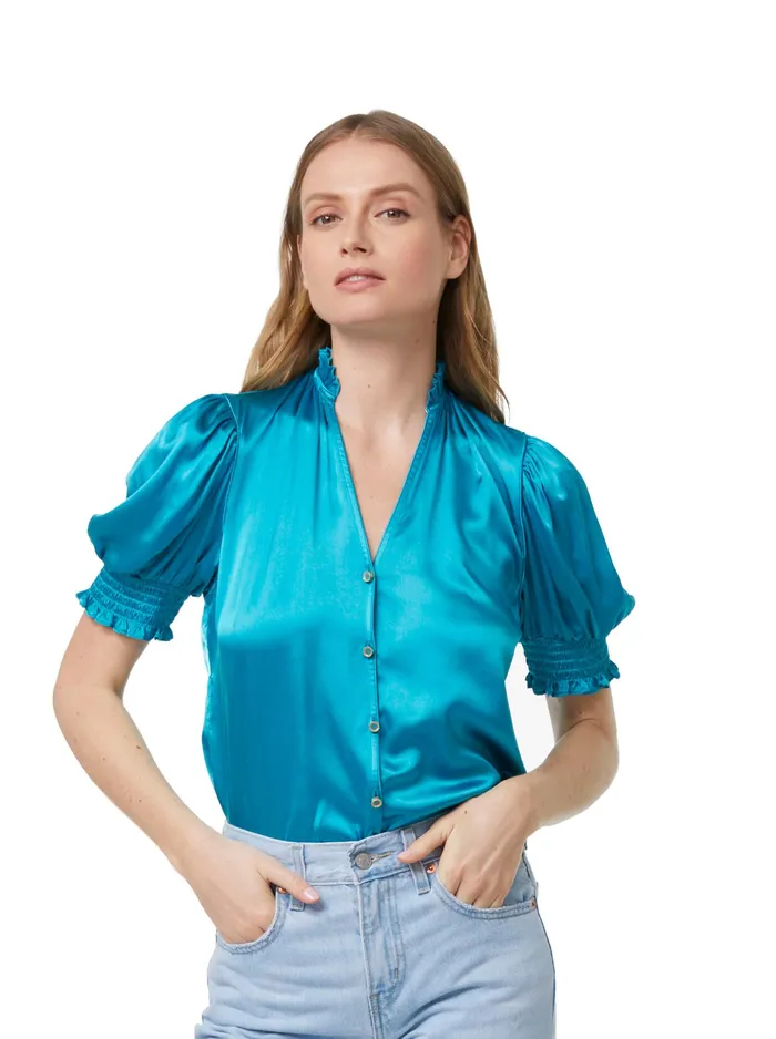 Robert Graham Tops Women MILA BLOUSE Teal