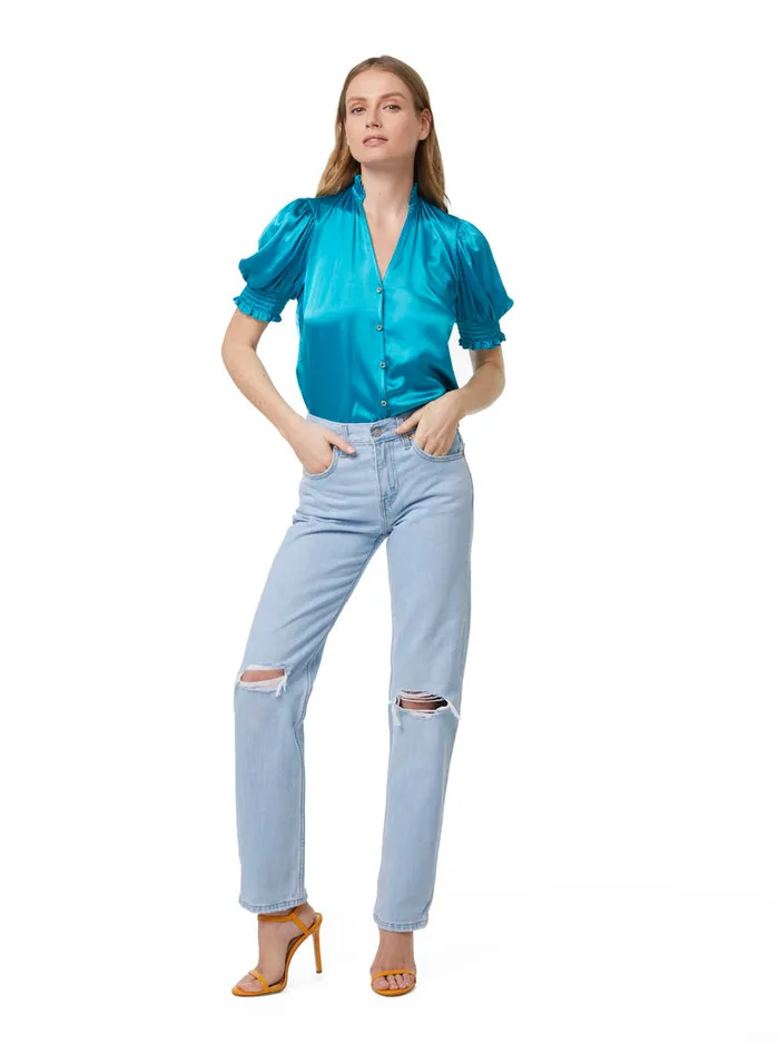 Robert Graham Tops Women MILA BLOUSE Teal