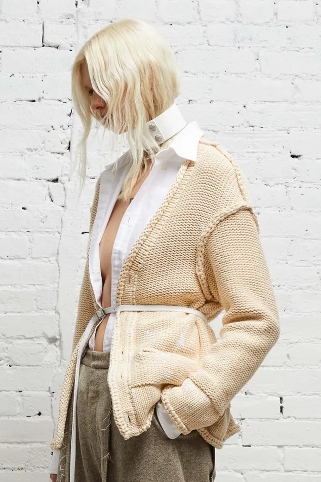 ROLLED EDGE BOXY CARDIGAN 8211 NATURAL Women R13 Sweaters
