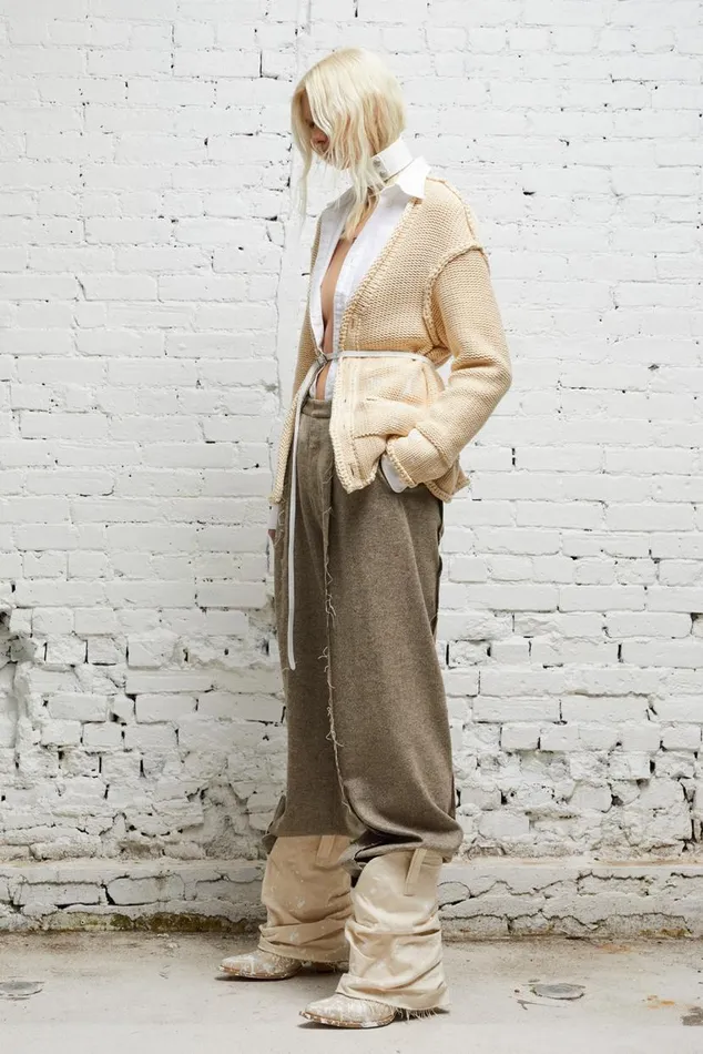 ROLLED EDGE BOXY CARDIGAN 8211 NATURAL Women R13 Sweaters