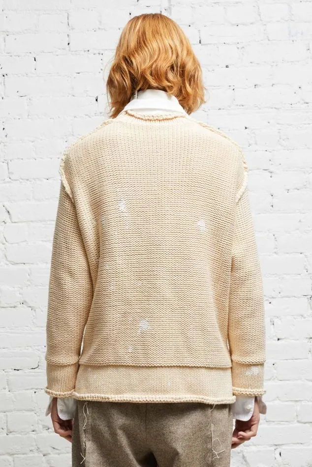ROLLED EDGE BOXY CARDIGAN 8211 NATURAL Women R13 Sweaters