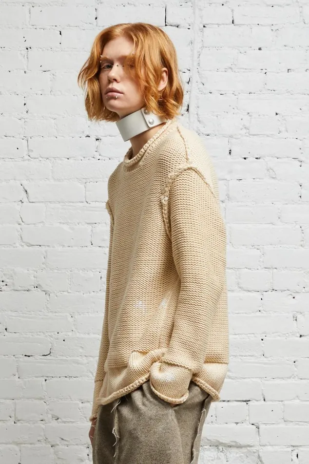 ROLLED EDGE BOXY SWEATER 8211 NATURAL Women R13 Sweaters