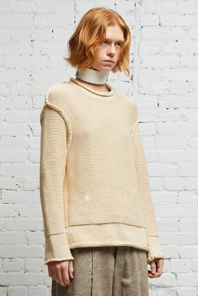 ROLLED EDGE BOXY SWEATER 8211 NATURAL Women R13 Sweaters