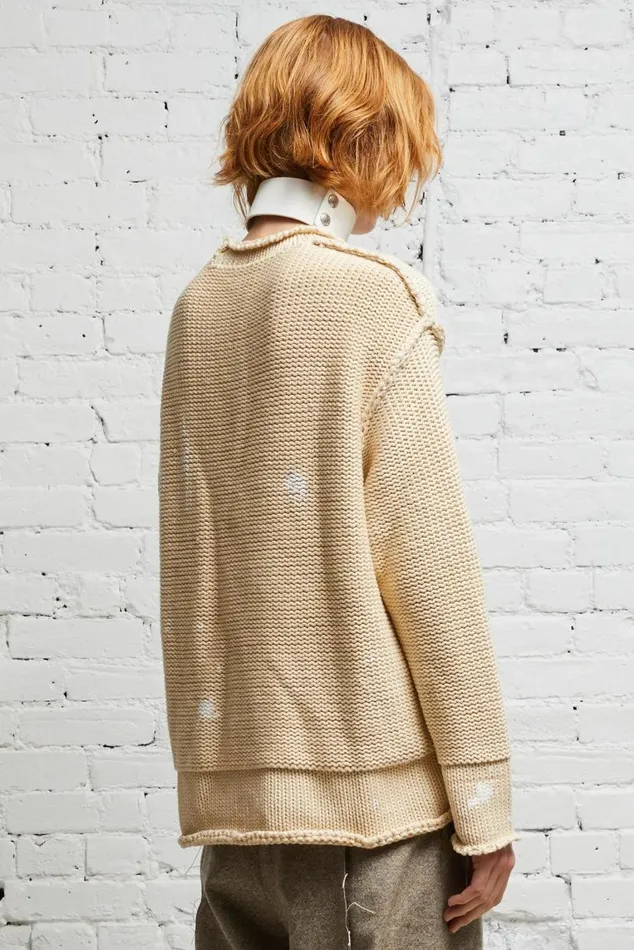 ROLLED EDGE BOXY SWEATER 8211 NATURAL Women R13 Sweaters