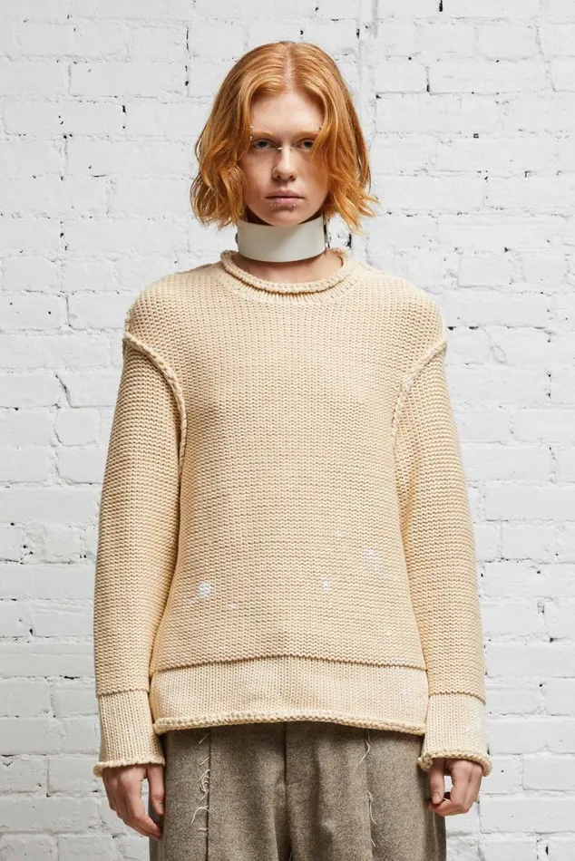 ROLLED EDGE BOXY SWEATER 8211 NATURAL Women R13 Sweaters