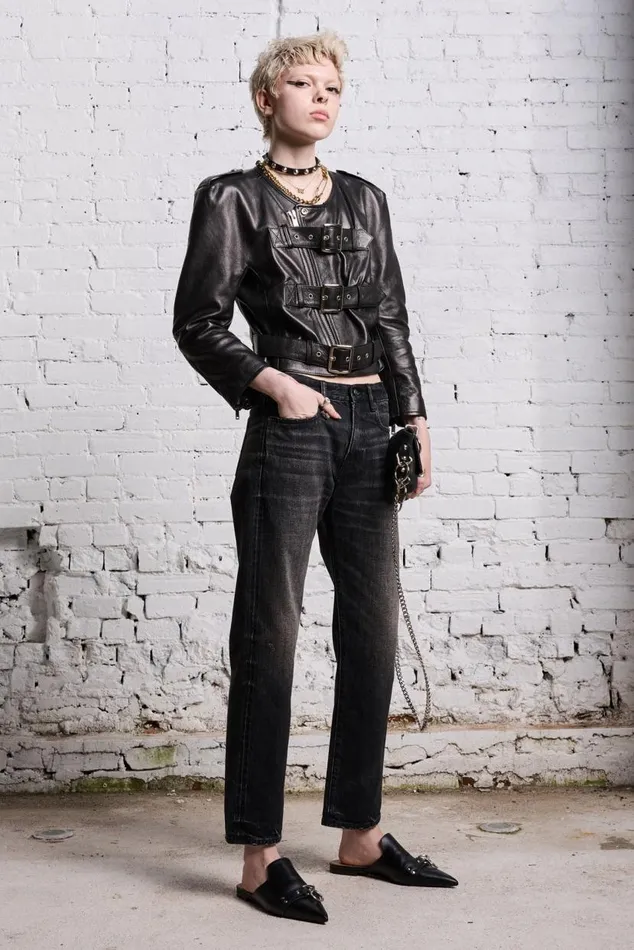 ROMEO JEAN 8211 ETON SELVEDGE BLACK Women R13 Denim