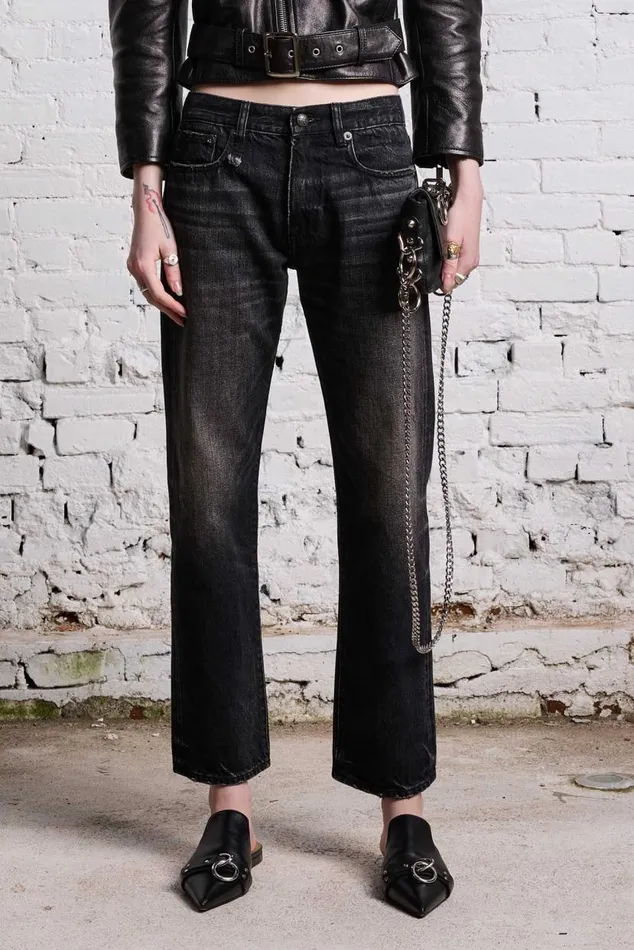 ROMEO JEAN 8211 ETON SELVEDGE BLACK Women R13 Denim