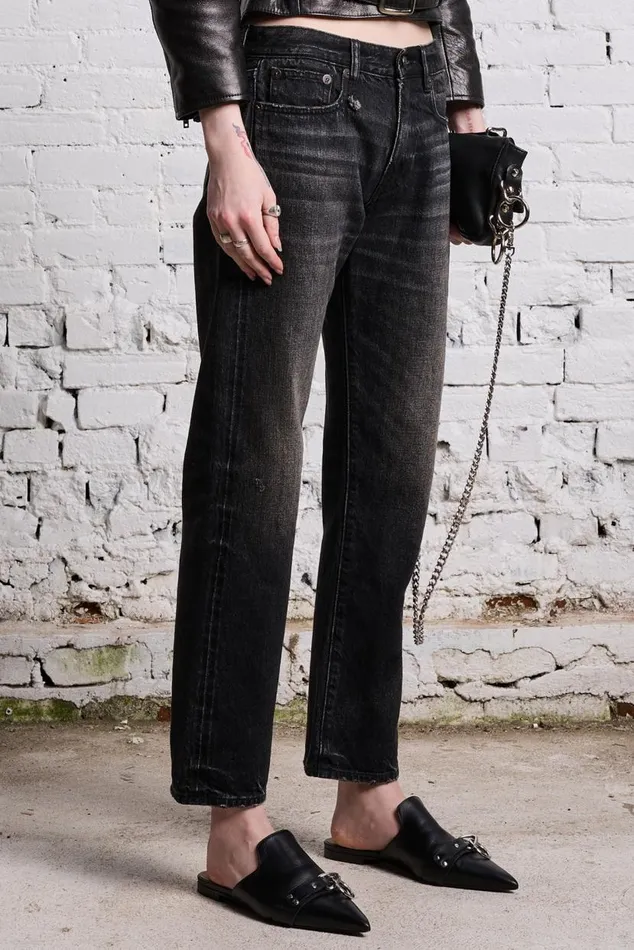ROMEO JEAN 8211 ETON SELVEDGE BLACK Women R13 Denim