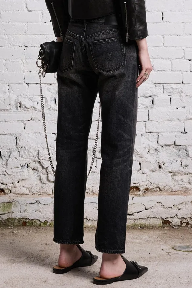 ROMEO JEAN 8211 ETON SELVEDGE BLACK Women R13 Denim