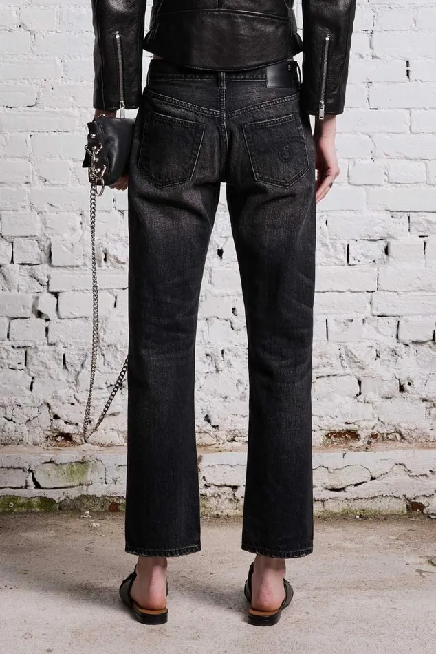 ROMEO JEAN 8211 ETON SELVEDGE BLACK Women R13 Denim