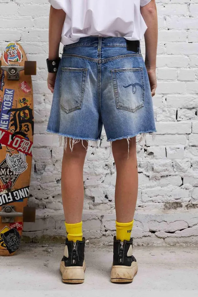ROSE BAGGY SHORT 8211 TURNER BLUE Women R13 Denim