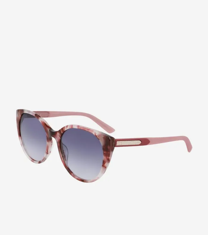 Round Cat Eye Sunglasses Blue Tortoise Women Cole Haan Sunglasses