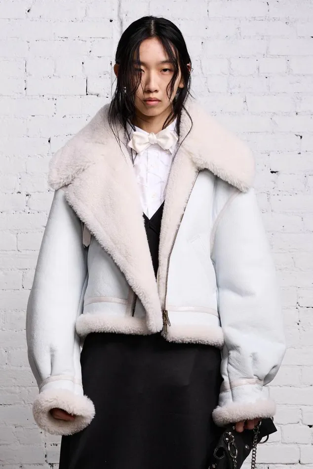 SHEARLING AVIATOR 8211 WHITE Women R13 Jackets and Coats