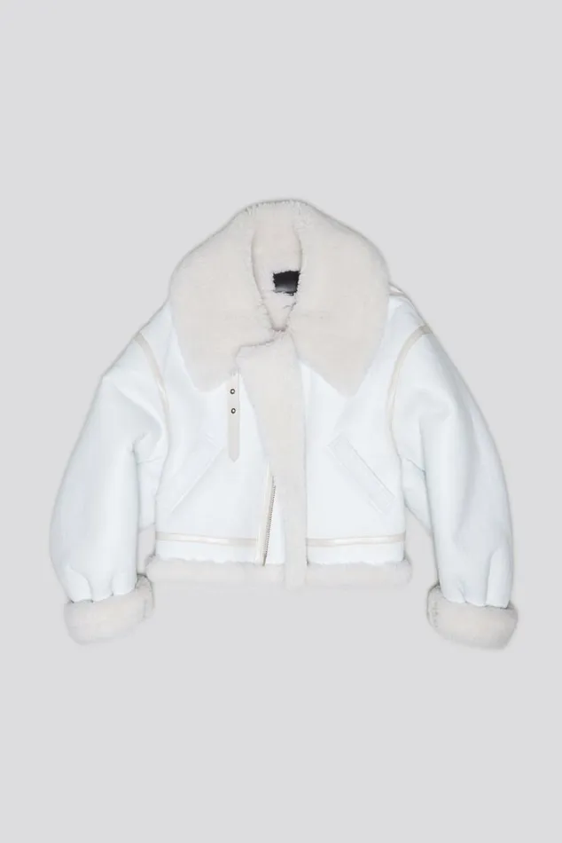 SHEARLING AVIATOR 8211 WHITE Women R13 Jackets and Coats