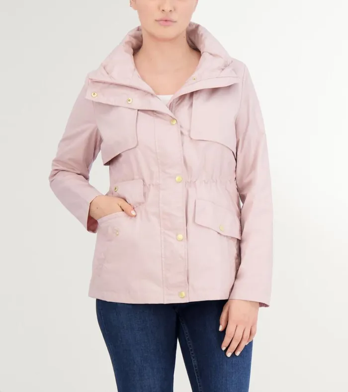 Short Packable Rain Jacket Canyon Rose Women Cole Haan Rain Jackets