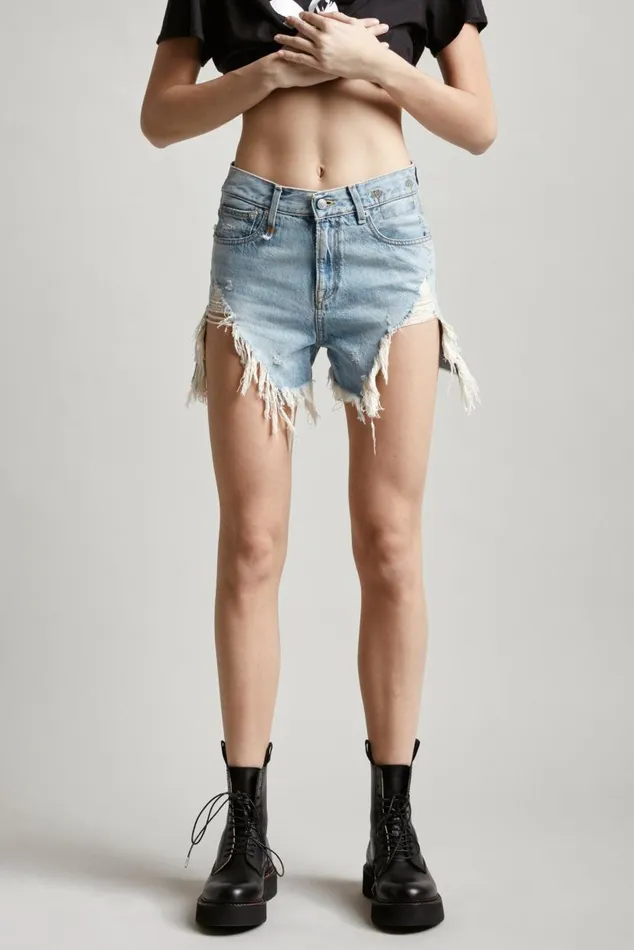 SHREDDED SLOUCH SHORT 8211 TILLY Women R13 Denim