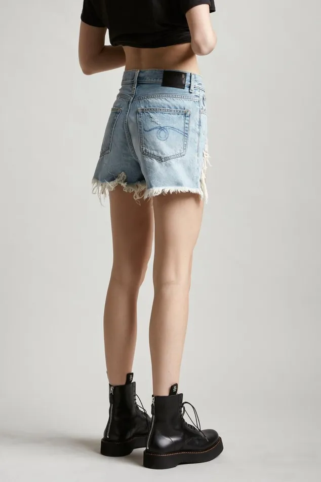 SHREDDED SLOUCH SHORT 8211 TILLY Women R13 Denim