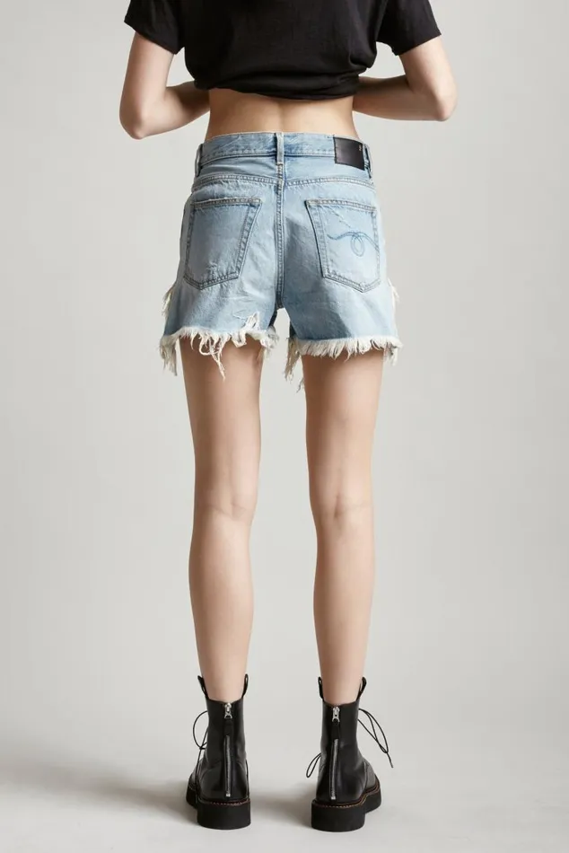 SHREDDED SLOUCH SHORT 8211 TILLY Women R13 Denim