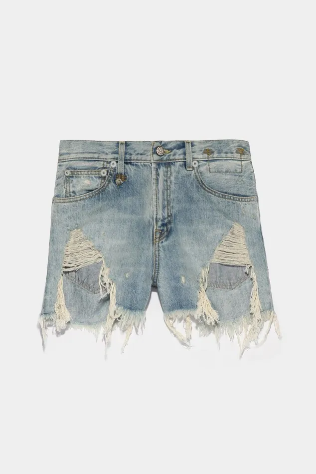 SHREDDED SLOUCH SHORT 8211 TILLY Women R13 Denim