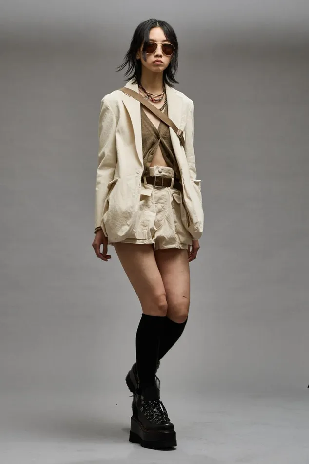 SHRUNKEN BELLOW POCKET BLAZER 8211 NATURAL Women R13 Jackets and Coats