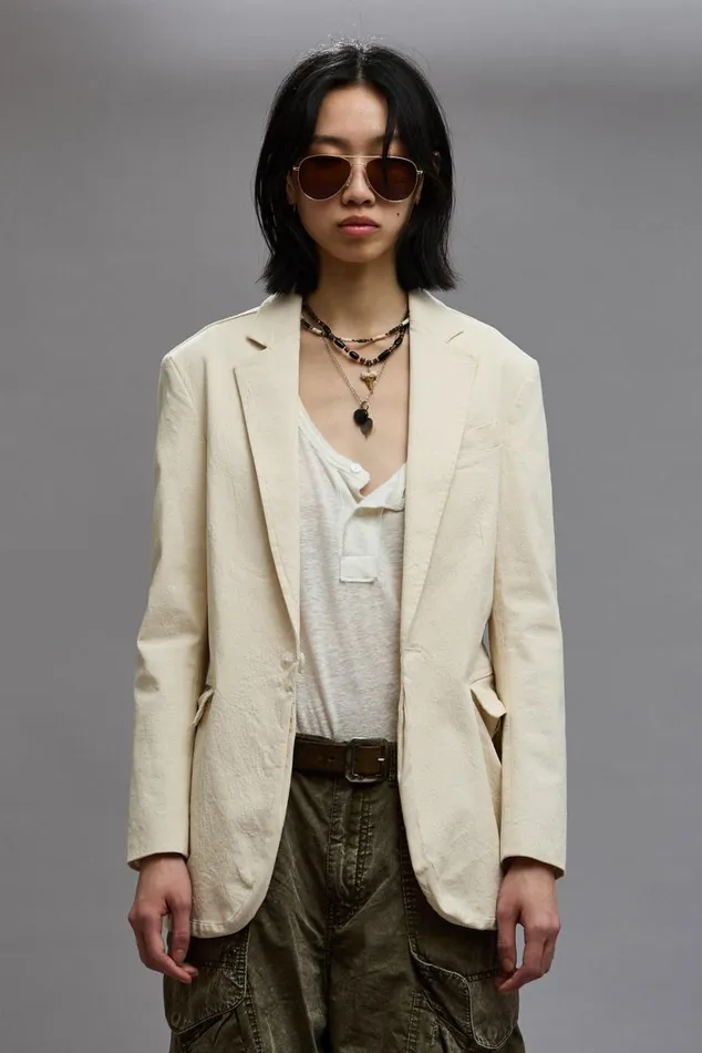 SHRUNKEN BELLOW POCKET BLAZER 8211 NATURAL Women R13 Jackets and Coats