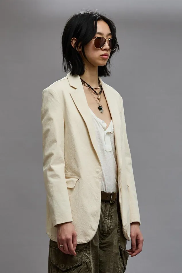 SHRUNKEN BELLOW POCKET BLAZER 8211 NATURAL Women R13 Jackets and Coats
