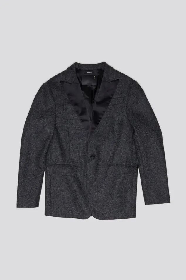 SHRUNKEN BLAZER 8211 CHARCOAL AND SATIN Women R13 Jackets and Coats