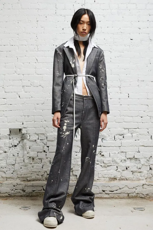 SHRUNKEN BLAZER 8211 GREY PAINT SPLATTER Women R13 Jackets and Coats
