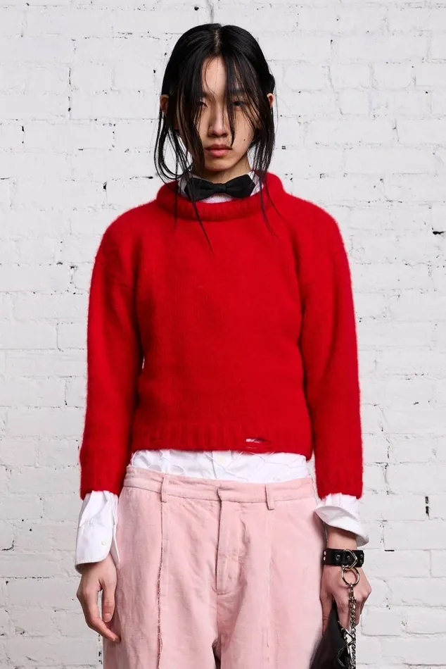 SHRUNKEN CREWNECK 8211 RED Women R13 Sweaters