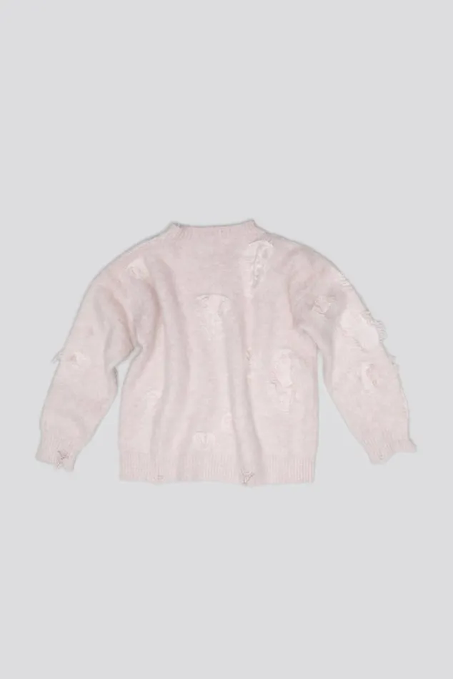 SHRUNKEN DECONSTRUCTED CREWNECK 8211 LIGHT PINK Women R13 Sweaters