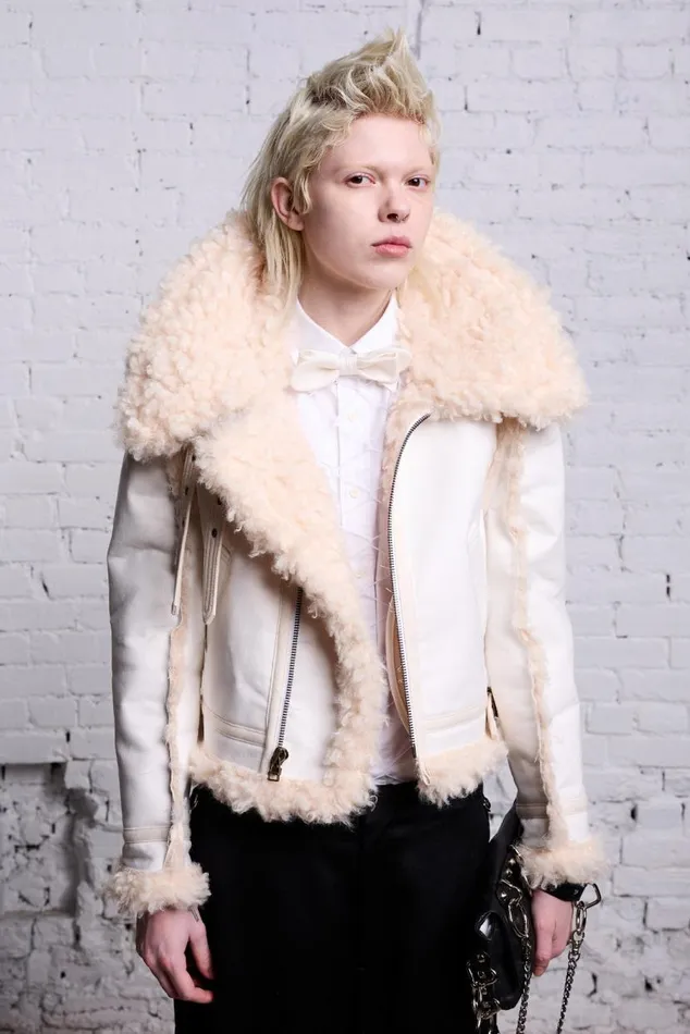 SHRUNKEN FLAT SLEEVE AVIATOR 8211 WHITE Women R13 Jackets and Coats