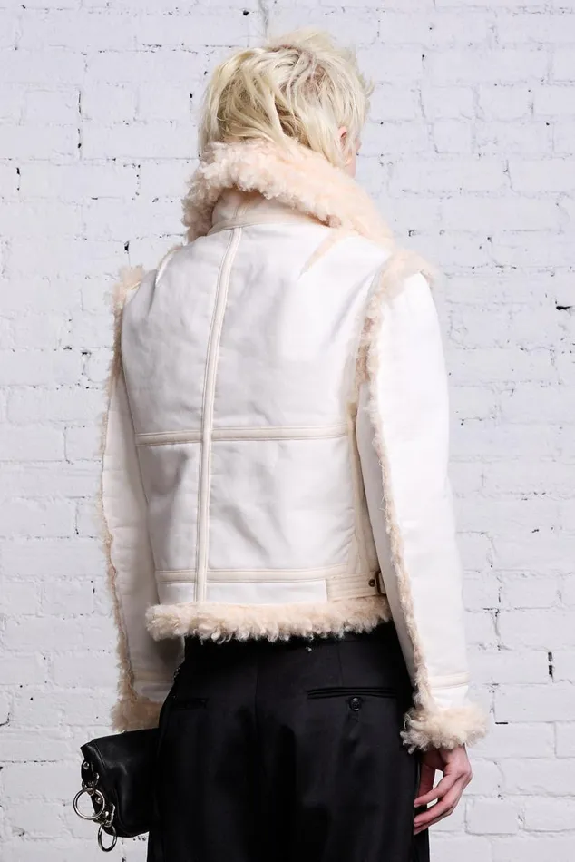 SHRUNKEN FLAT SLEEVE AVIATOR 8211 WHITE Women R13 Jackets and Coats