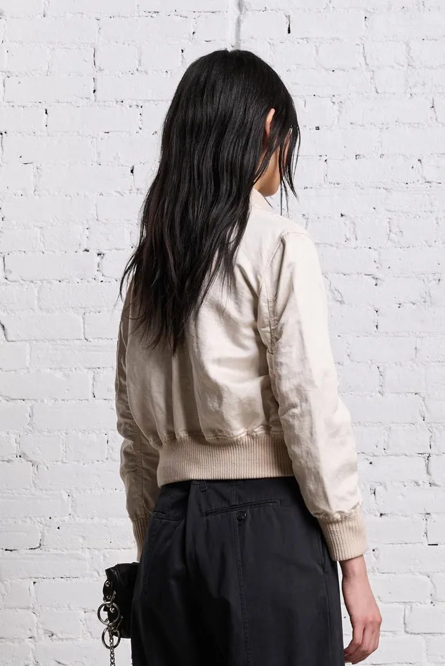 SHRUNKEN FLIGHT BOMBER 8211 OYSTER Women R13 Jackets and Coats