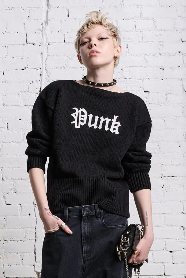 SHRUNKEN PUNK SWEATER 8211 GOTHIC BLACK Women R13 Sweaters