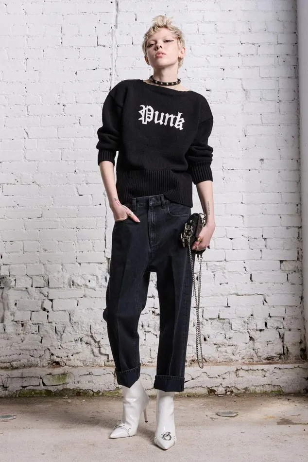 SHRUNKEN PUNK SWEATER 8211 GOTHIC BLACK Women R13 Sweaters