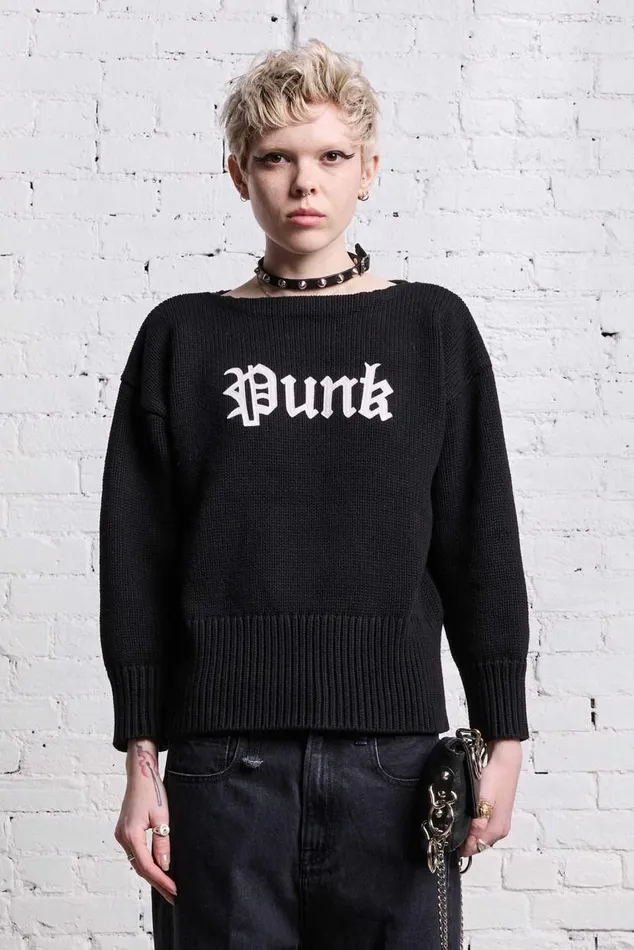 SHRUNKEN PUNK SWEATER 8211 GOTHIC BLACK Women R13 Sweaters