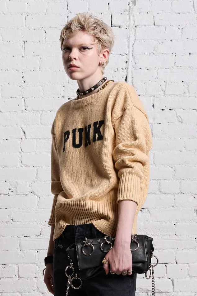 SHRUNKEN PUNK SWEATER 8211 VINTAGE BEIGE Women R13 Sweaters