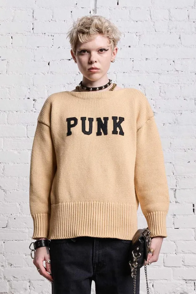 SHRUNKEN PUNK SWEATER 8211 VINTAGE BEIGE Women R13 Sweaters