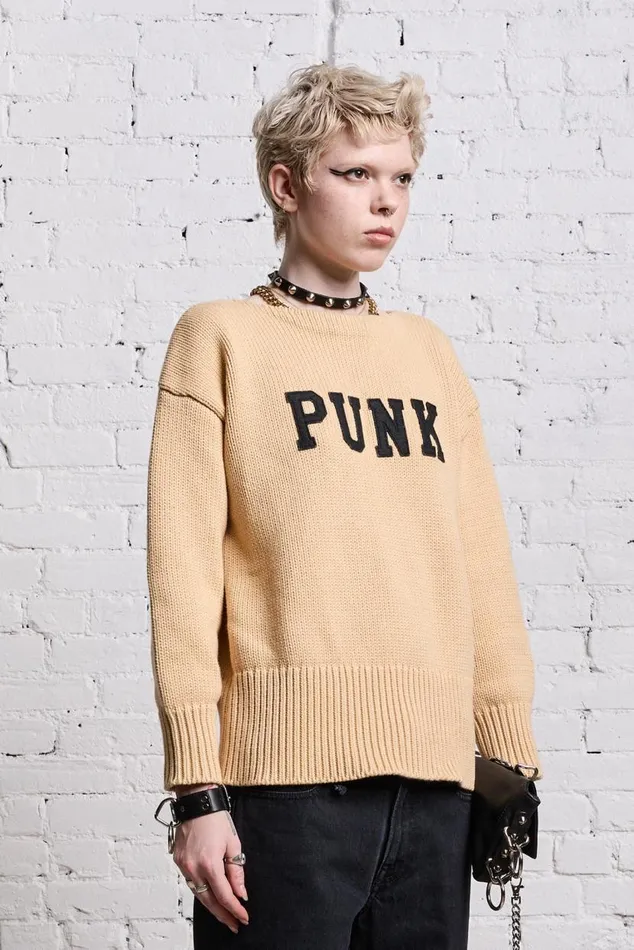 SHRUNKEN PUNK SWEATER 8211 VINTAGE BEIGE Women R13 Sweaters