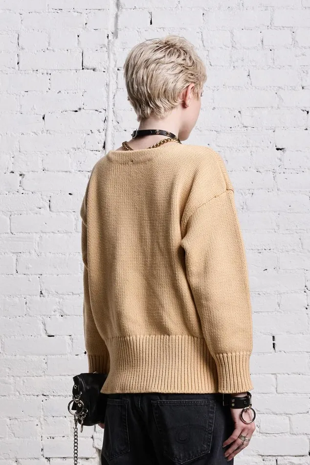 SHRUNKEN PUNK SWEATER 8211 VINTAGE BEIGE Women R13 Sweaters