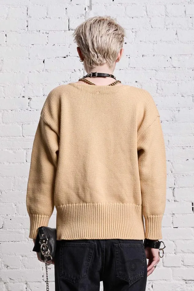 SHRUNKEN PUNK SWEATER 8211 VINTAGE BEIGE Women R13 Sweaters