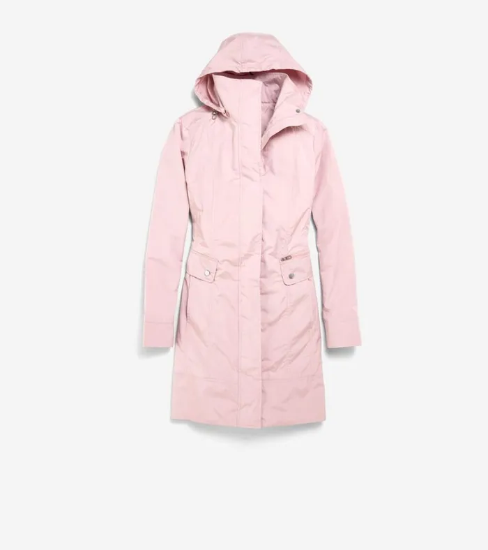 Signature Packable Hooded Rain Jacket Canyon Rose Women Cole Haan Rain Jackets