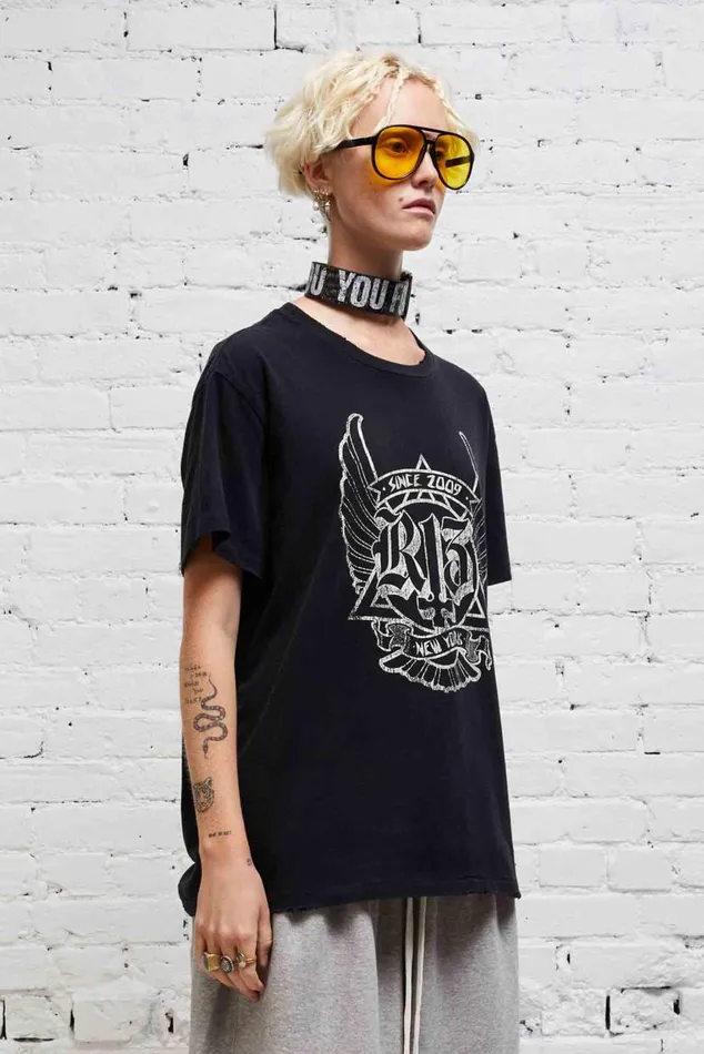 SKATE BOY T 8211 BLACK Women R13 Tops