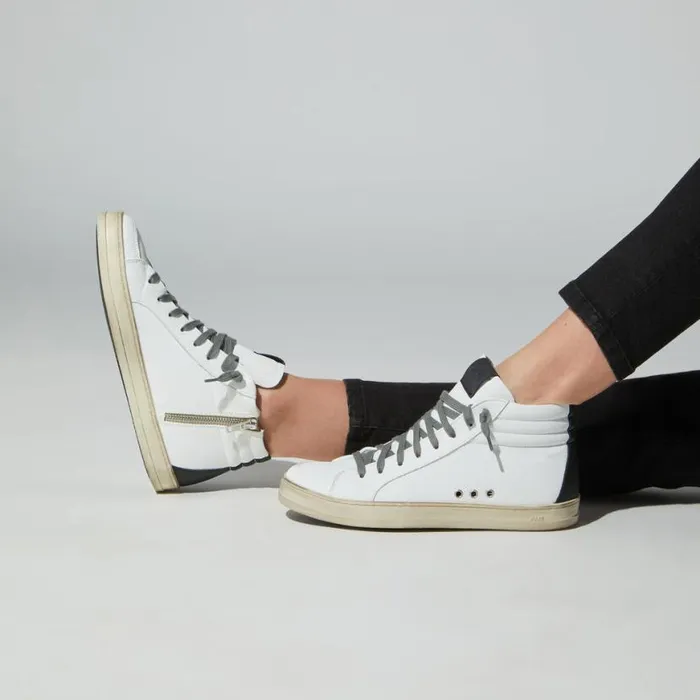 Skate Recycled WhiteBlack Women P448 High Tops Skate Recycled WhiteBlack Women P448 High Tops
