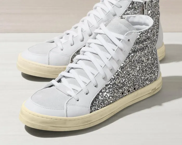 Skate Recycled WhiteSilver Women P448 High Tops Skate Recycled WhiteSilver Women P448 High Tops