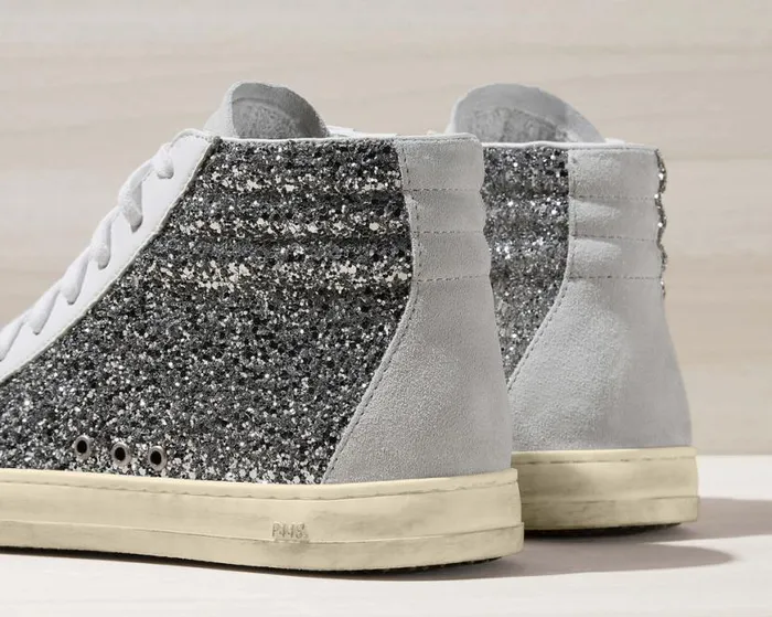 Skate Recycled WhiteSilver Women P448 High Tops Skate Recycled WhiteSilver Women P448 High Tops